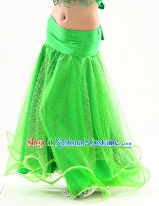 Indian Traditional Belly Dance Performance Costume Green Skirt Classical Oriental Dance Clothing for Kids