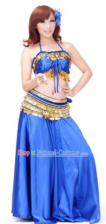 Indian Belly Dance Royalblue Dress Classical Traditional Oriental Dance Performance Costume for Women