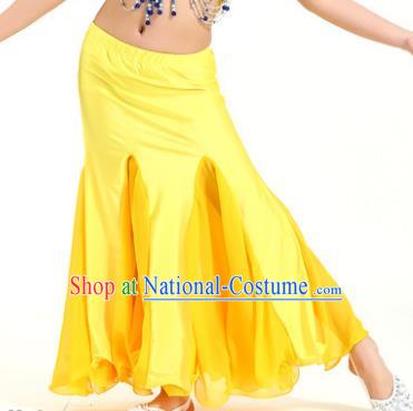 Asian Indian Belly Dance Yellow Fishtail Skirt Stage Performance Oriental Dance Clothing for Kids