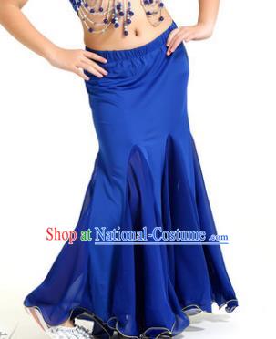 Asian Indian Belly Dance Royalblue Fishtail Skirt Stage Performance Oriental Dance Clothing for Kids