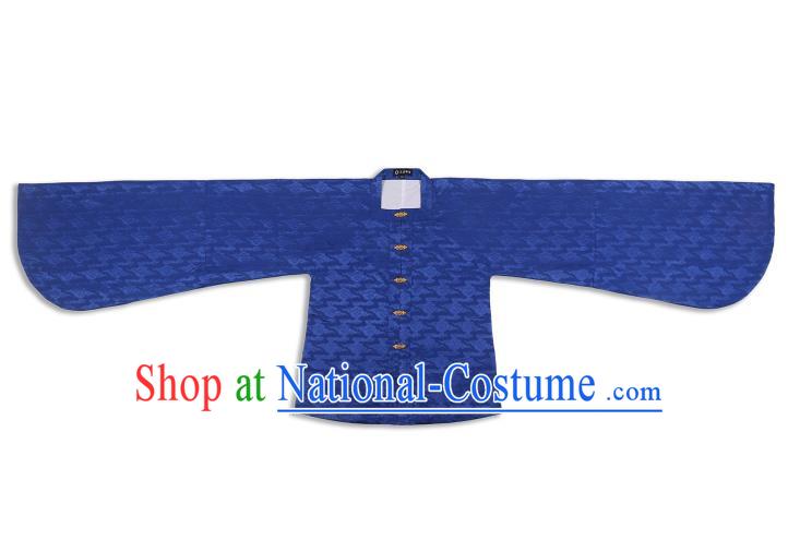 Chinese Ancient Ming Dynasty Palace Lady Costume Blue Blouse Hanfu Clothing for Women