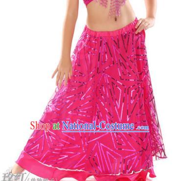 Asian Indian Children Belly Dance Rosy Bust Skirt Raks Sharki Oriental Dance Clothing for Kids