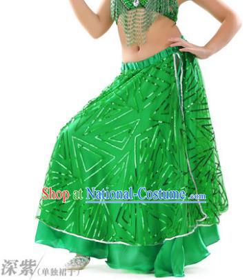 Asian Indian Children Belly Dance Green Bust Skirt Raks Sharki Oriental Dance Clothing for Kids