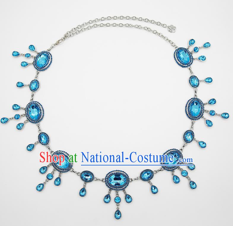 Indian Belly Dance Blue Crystal Waist Chain Accessories Waistband India Raks Sharki Belts for Women