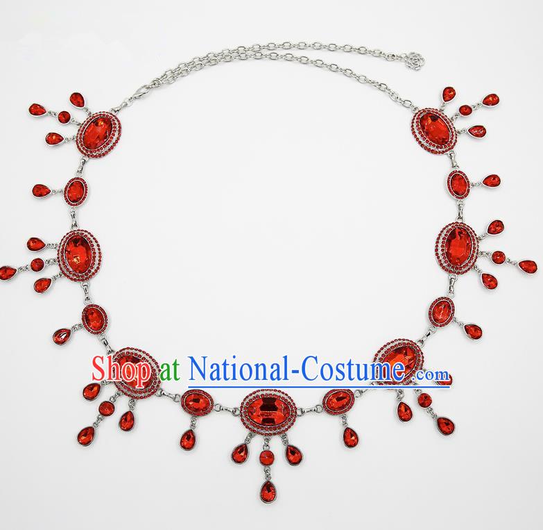 Indian Belly Dance Red Crystal Waist Chain Accessories Waistband India Raks Sharki Belts for Women