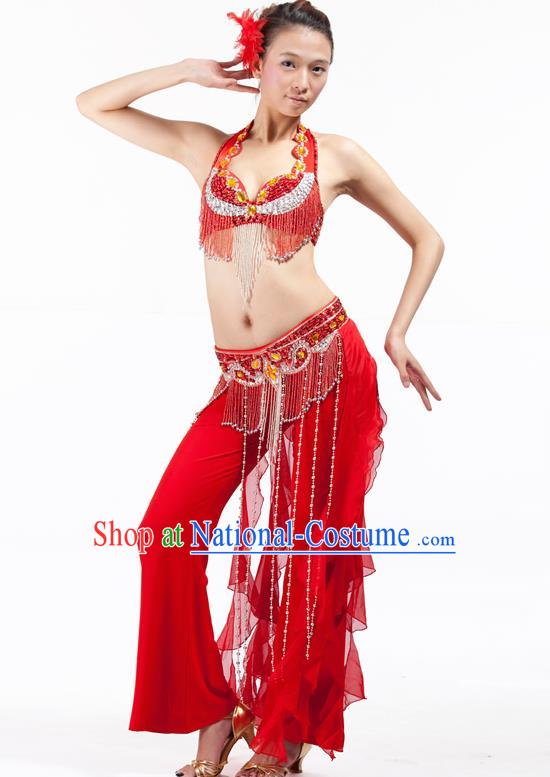 Top Grade Belly Dance Red Uniform Indian Raks Sharki Oriental Dance Clothing for Women