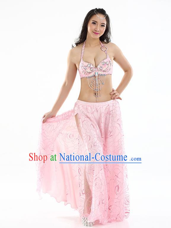 Top Grade Bollywood Belly Dance Pink Dress Indian Raks Sharki Oriental Dance Clothing for Women