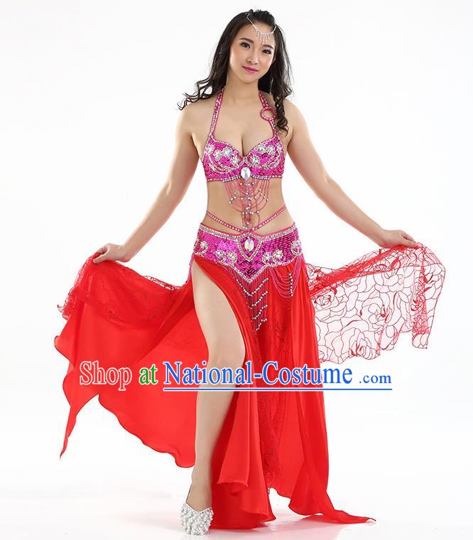 Top Grade Bollywood Belly Dance Red Dress Indian Raks Sharki Oriental Dance Clothing for Women