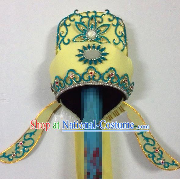 Traditional Chinese Beijing Opera Scholar Yellow Hats Peking Opera Niche Headwear