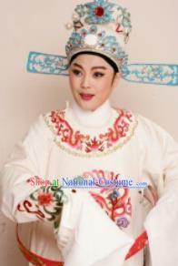 Traditional Chinese Beijing Opera Lang Scholar White Hats Peking Opera Niche Headwear