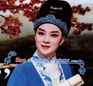 Traditional Chinese Beijing Opera Scholar Young Men Black Hats Peking Opera Niche Headwear