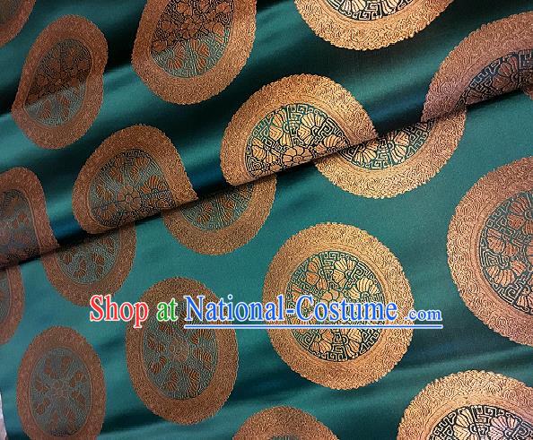 Chinese Traditional Fabric Palace Pattern Design Green Brocade Chinese Mongolian Robe Fabric Asian Material