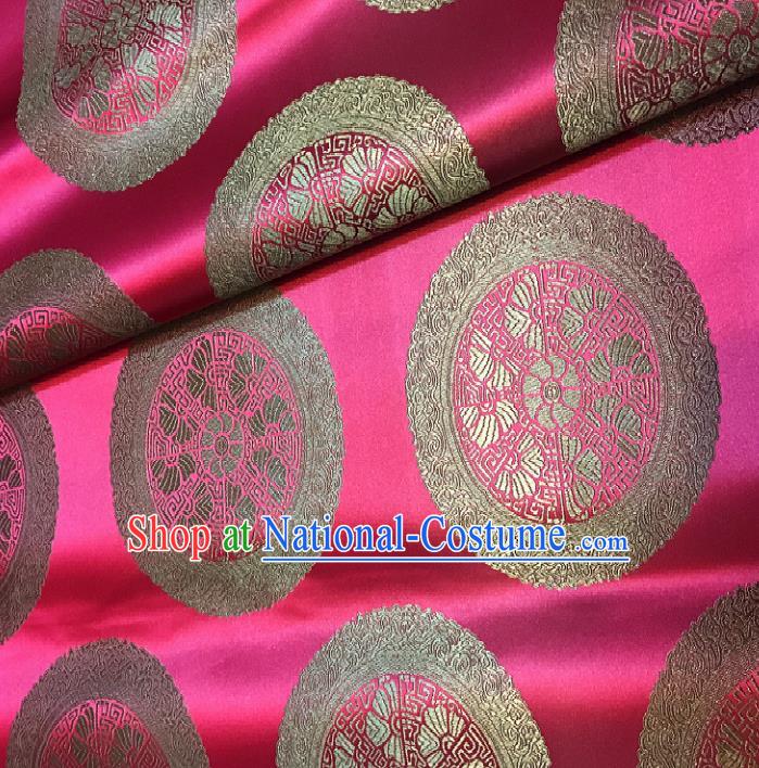 Chinese Traditional Fabric Palace Pattern Design Rosy Brocade Chinese Mongolian Robe Fabric Asian Material