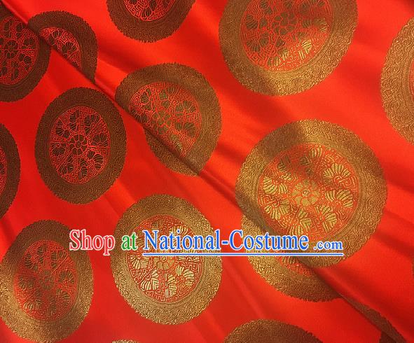 Chinese Traditional Fabric Palace Pattern Design Red Brocade Chinese Mongolian Robe Fabric Asian Material