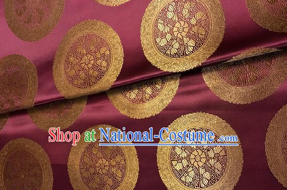 Chinese Traditional Fabric Palace Pattern Design Purple Brocade Chinese Mongolian Robe Fabric Asian Material