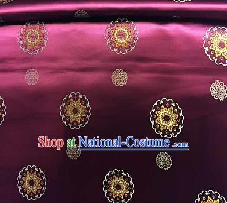 Chinese Traditional Fabric Palace Pattern Design Wine Red Brocade Chinese Mongolian Robe Fabric Asian Material