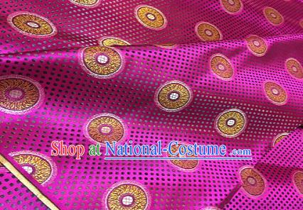 Chinese Traditional Fabric Mongolian Robe Rosy Brocade Chinese Fabric Asian Material