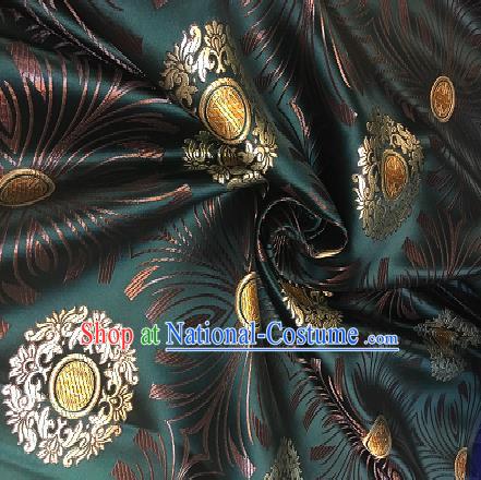 Chinese Traditional Fabric Mongolian Robe Green Brocade Chinese Fabric Asian Tibetan Robe Material