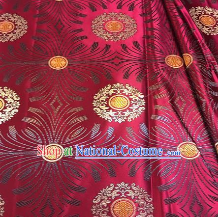 Chinese Traditional Fabric Mongolian Robe Rosy Brocade Chinese Fabric Asian Tibetan Robe Material