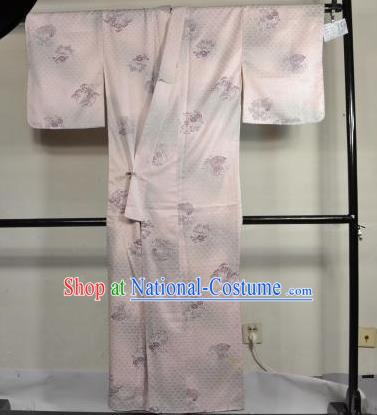 Japan Traditional Kimonos Costume Lilac Satin Yukata Dress Japanese Furisode Kimono for Women