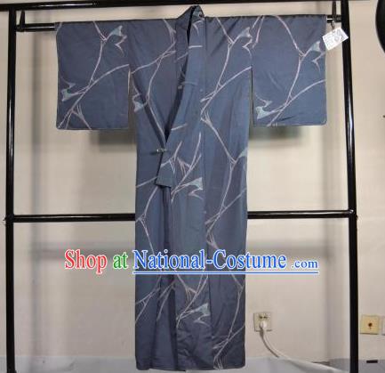 Japanese Traditional Male Kimono Clothing Blue Haori Kimonos Yukata Robe for Men