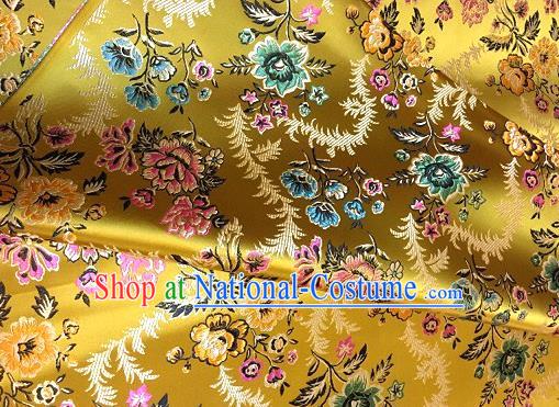 Chinese Traditional Fabric Tang Suit Golden Brocade Chinese Fabric Asian Cheongsam Material