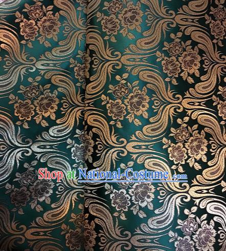 Chinese Traditional Fabric Tang Suit Mongolian Robe Green Brocade Chinese Fabric Asian Cheongsam Material