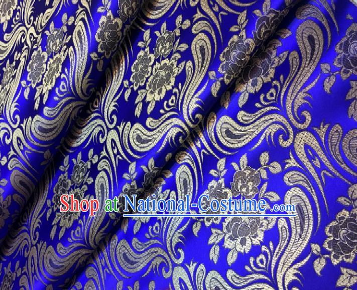 Chinese Traditional Fabric Tang Suit Mongolian Robe Royalblue Brocade Chinese Fabric Asian Cheongsam Material