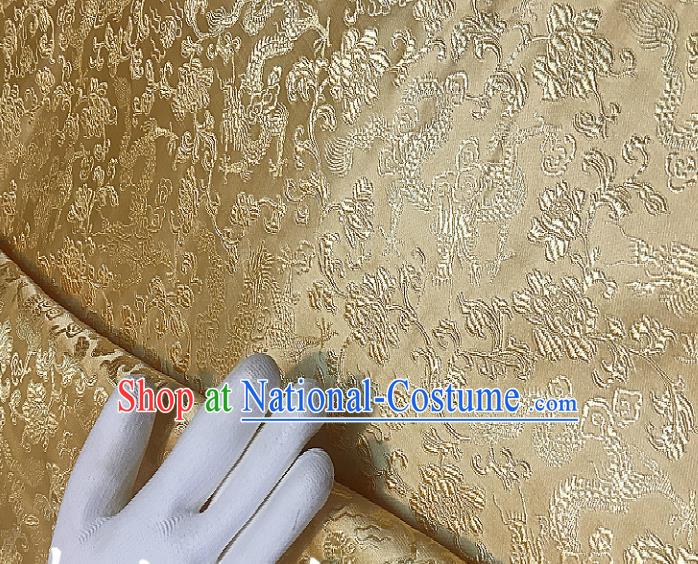 Chinese Traditional Fabric Tang Suit Pattern Golden Brocade Chinese Fabric Asian Cheongsam Material