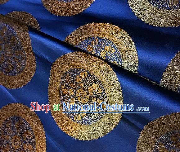 Chinese Traditional Fabric Palace Pattern Design Royallbue Brocade Chinese Mongolian Robe Fabric Asian Material