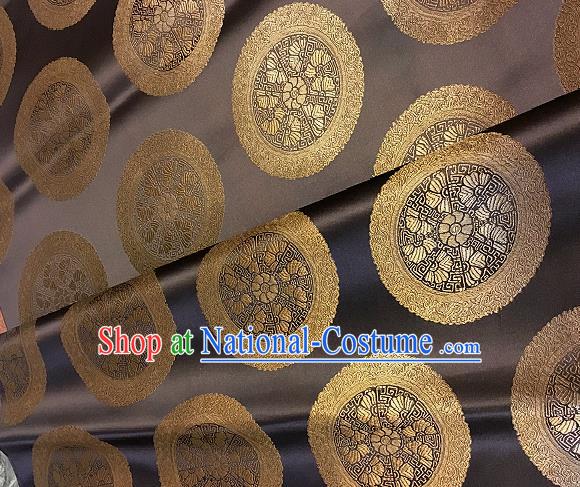 Chinese Traditional Fabric Palace Pattern Design Brown Brocade Chinese Mongolian Robe Fabric Asian Material