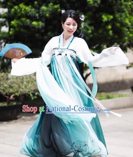 Chinese Ancient Nobility Lady Costume Tang Dynasty Princess Embroidered Dress for Women