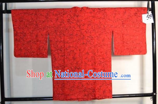 Japanese Traditional Male Kimono Clothing Japan Samurai Red Haori Kimonos Yukata Robe for Men