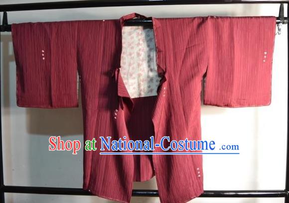 Japanese Traditional Kimono Upper Outer Garment Japan Red Haori Apparel Yukata Costume for Men