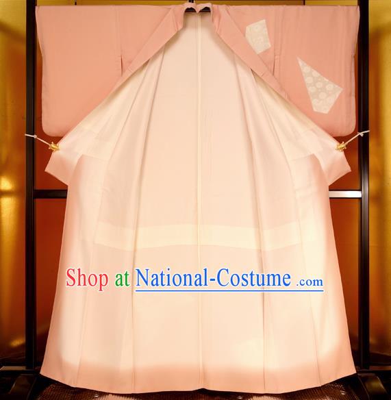 Traditional Japan Costume Female Pink Furisode Kimono Japanese Yukata Dress for Women