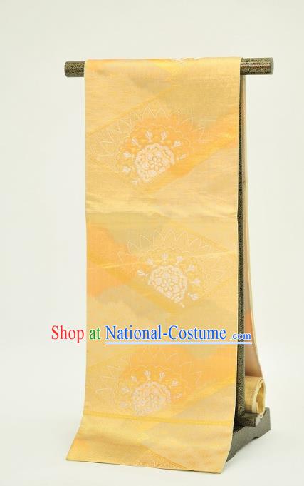 Traditional Japanese Kimono Accessories Belts Kimonos Yukata Yellow Waistband for Women