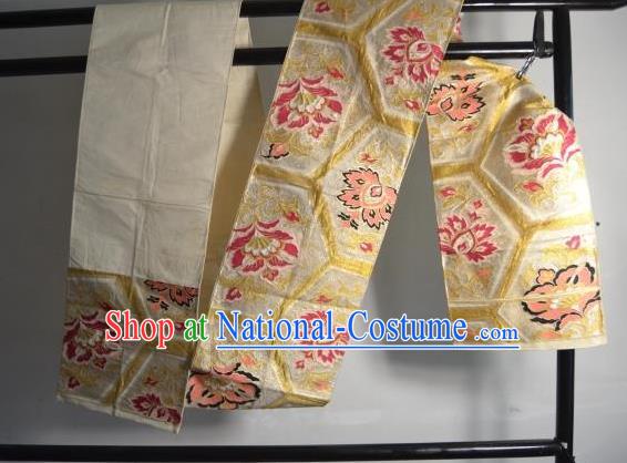 Traditional Japanese Wedding Kimono Golden Belts Kimonos Yukata Brocade Waistband for Women