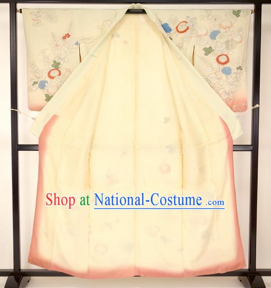 Japan Traditional Kimono Formal Costume Furisode Kimonos Printing Yukata Dress for Women