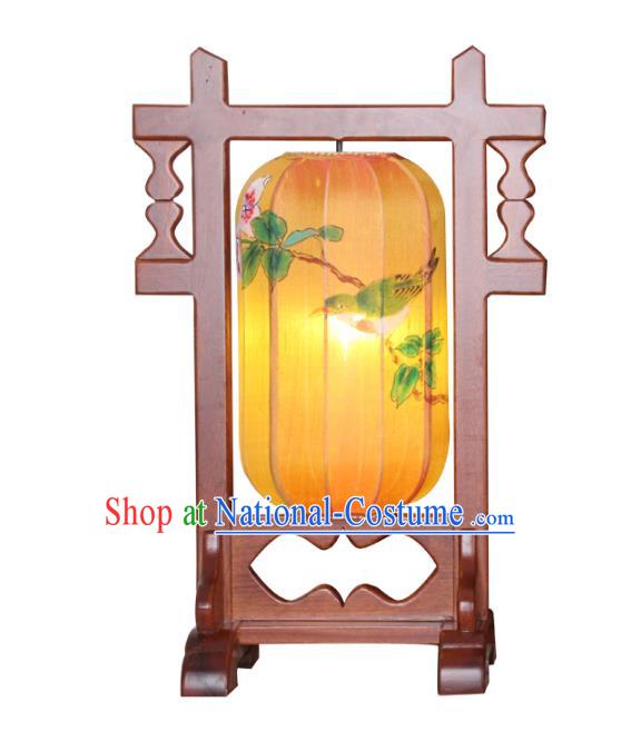 Handmade Traditional Chinese Lantern Wood Desk Lamp Hand Painting Lantern