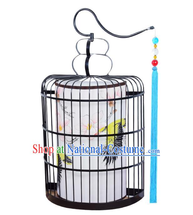 Traditional Chinese Ancient Palace Lantern Hand Painting Ceiling Lanterns Birdcage Hanging Lanern