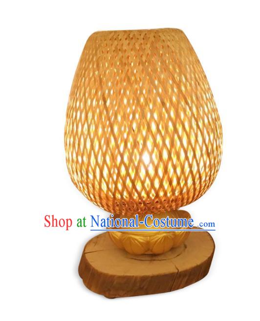 Handmade Traditional Chinese Lantern Bamboo Skin Desk Lamp Palace Lantern