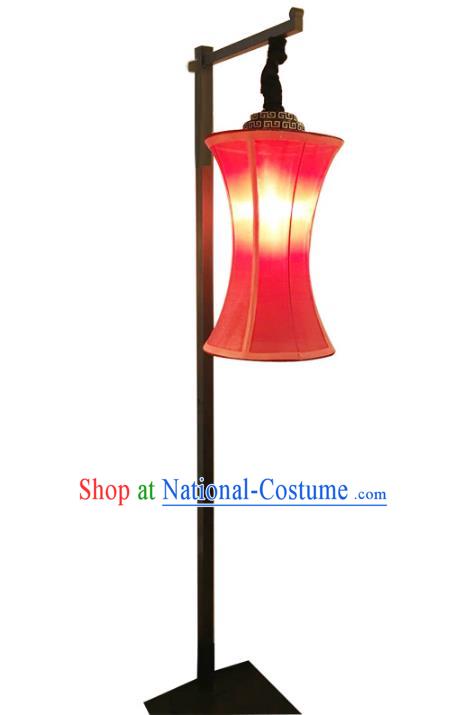 Handmade Traditional Chinese Lantern Red Floor Lamp Palace Lantern