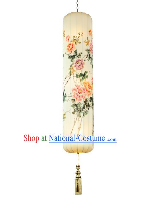 Traditional Chinese Ancient Palace Lantern Painting Peony Ceiling Lanterns Hanging Lanern