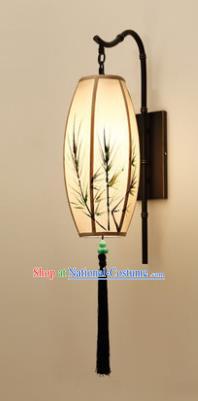 Traditional Asian Chinese Lantern China Style Wall Lamp Electric Printing Bamboo Palace Lantern