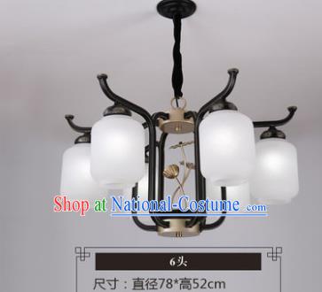 Asian China Traditional Handmade Lantern Six-Pieces Ceiling Lamp Ancient Palace Lanern