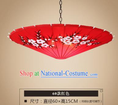 Asian China Traditional Handmade Lantern Red Umbrella Ceiling Lamp Ancient Palace Lanern