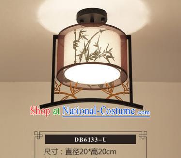 Traditional Chinese Handmade Lantern Classical Printing Bamboo Leaf Ceiling Lamp Ancient Lanern