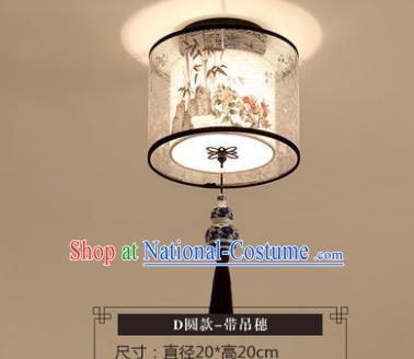 Traditional Chinese Handmade Lantern Classical Bamboo and Chrysanthemum Ceiling Lamp Ancient Lanern