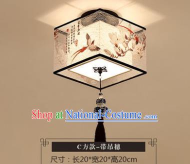 Traditional Chinese Handmade Lantern Classical Magnolia Birds Ceiling Lamp Ancient Lanern