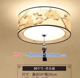 Traditional Chinese Handmade Lantern Classical Magnolia Round Ceiling Lamp Ancient Lanern